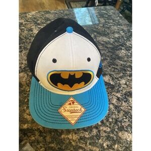batman snapback‎ hat By DC Comics Black, white, teal 3629